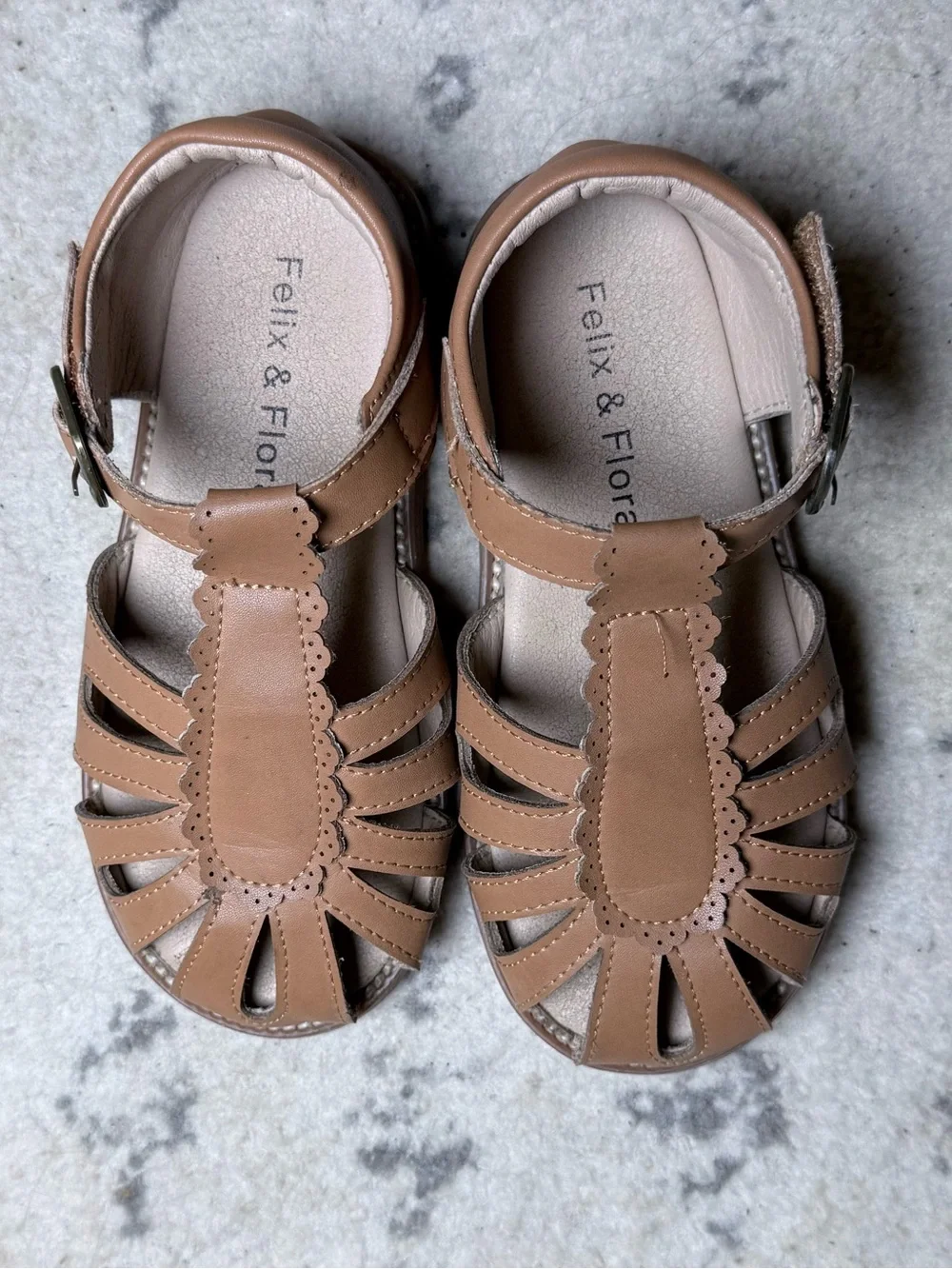 Felix & Flora Toddler Girls Sandals Soft Rubber Princess Flat Shoes Flower sz 11